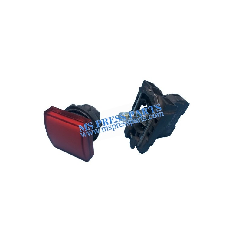 Original New Heidelberg Signal Lamp Kit: Bezel (ZB5CV043) & Lampholder (ZB5AVB4) - Part Nos. 00.783.2309, 00.783.2313