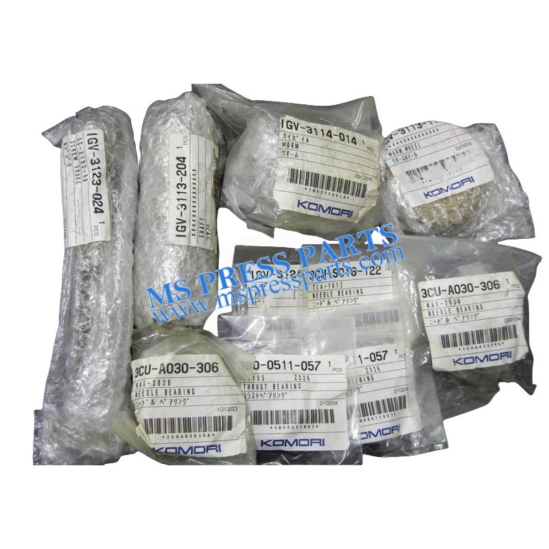 Original New Komori L-40 Machine Worm Gear Set | Complete Kit (11 Pieces) for 1990-2002 Models