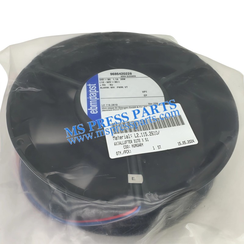 F2.115.2461| L2.115.2610 Original Axial Fan for Heidelberg CD74 XL75 | Model D172x51 | Cooling Fan